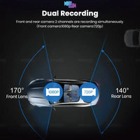 HD Dash Cam, Front and Rear Dual Recording