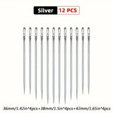 12-Piece Self-Threading Sewing Needles Set