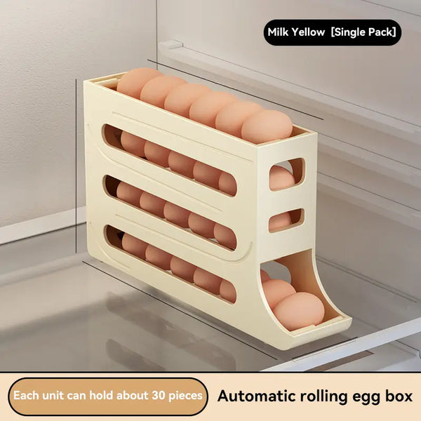 Egg Holder, Large Capacity 4 Layers Rollin Egg Storage Box