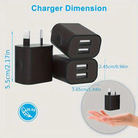 Dual Port USB Wall Charger with NZ Plug  - Black