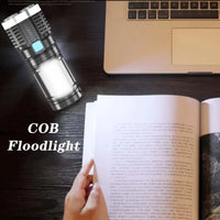 LED Torch - Powerful 4 LED Torch With COB Side Light