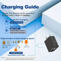 Dual Port USB Wall Charger with NZ Plug  - Black