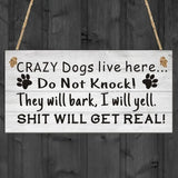 Wooden Plaques - Dogs Live Here DO NOT KNOCK