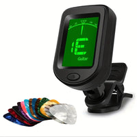 Clip-on Guitar Tuner: Accurate & Versatile with Free Picks