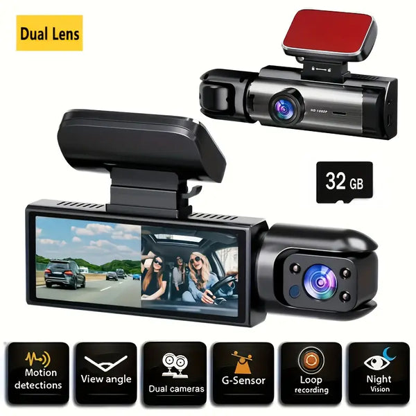 Dual Camera Dash Cam - Front and Inside