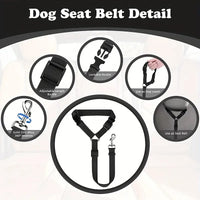 Dog Pet Car Seat Belt Harness - Backseat Safety Belt - Blue