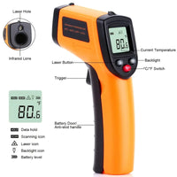 Non-Contact Digital Laser Grip Infrared Thermometer