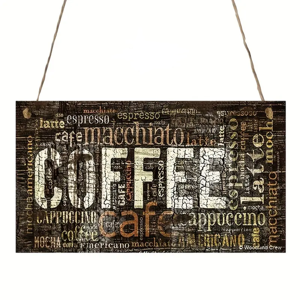 Wooden Plaque - Coffee